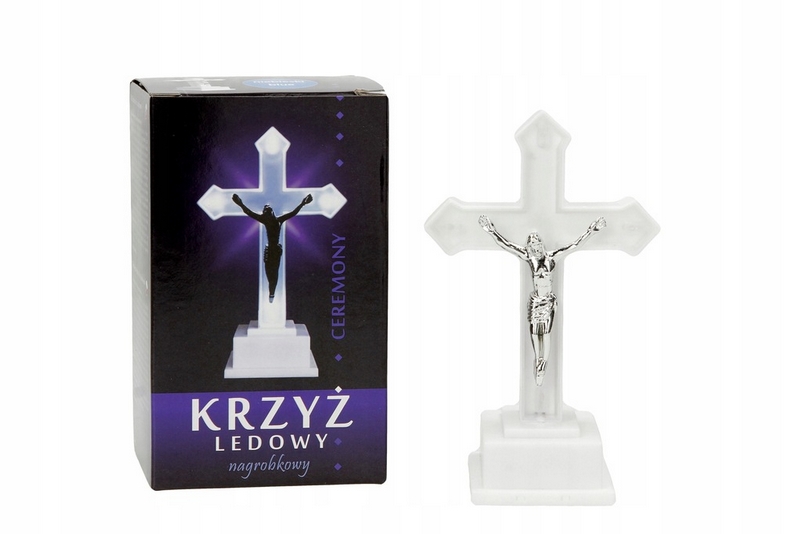 LED kríž s dvoma batériami R6, pripravený na použitie